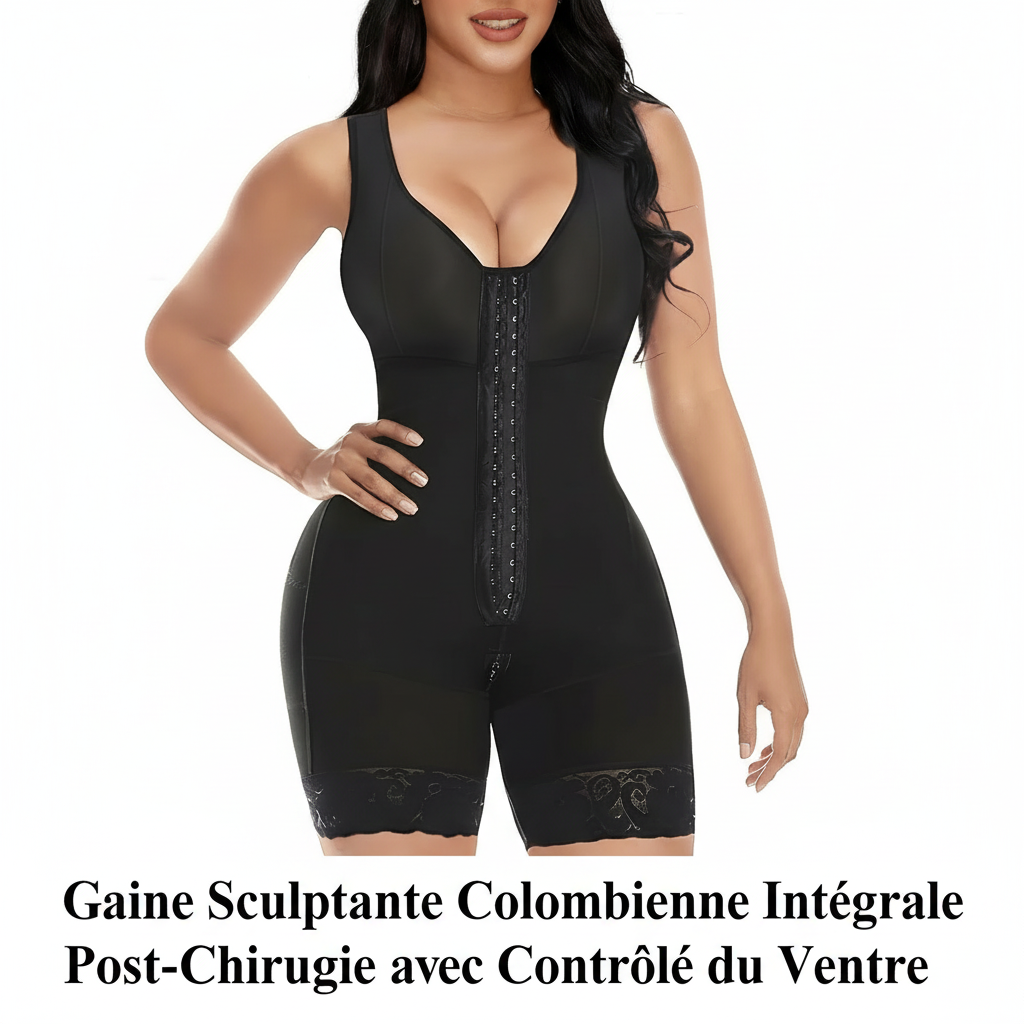 YIANNA Fajas Colombianas Shapewear for Women Tummy Control Post Surgery Full Body Shaper Butt Lifter with Zipper Crotch